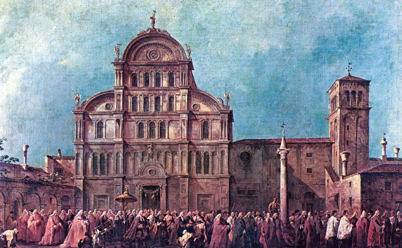 De Processie van de doge van Venetië naar San Zaccaria - Francesco Guardi