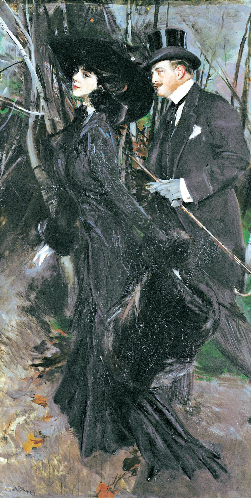 La Promenade au bois - Giovanni Boldini image 1 copie de tableau peinte à la main