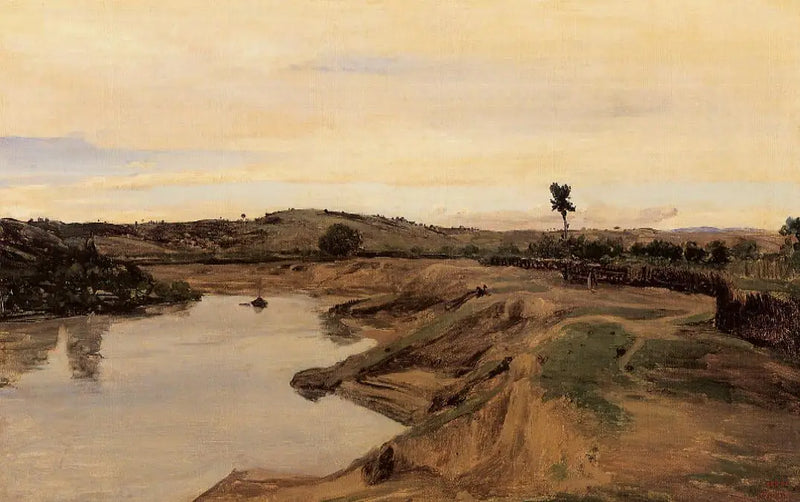 De Promenade van Poussin, plattelandslandschap van Rome - Jean-Baptiste Camille Corot