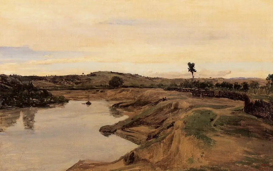 De Promenade van Poussin, plattelandslandschap van Rome - Jean-Baptiste Camille Corot