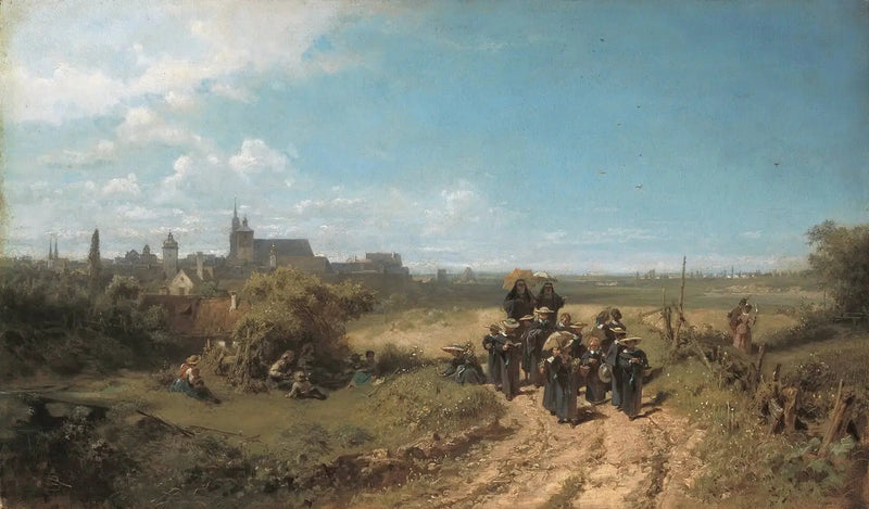 De wandeling van het klooster - Carl Spitzweg