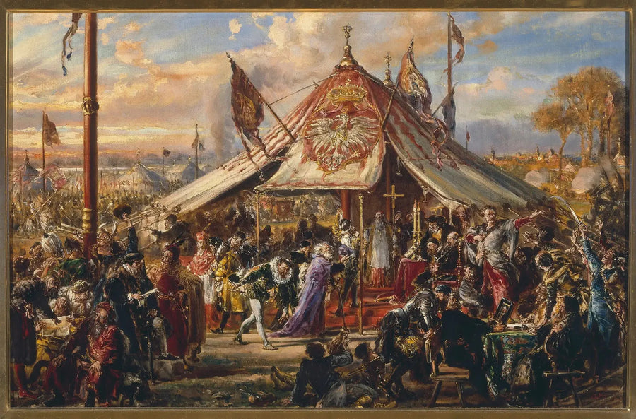 De kracht van het Gemenebest op zijn hoogtepunt, uit de serie « Geschiedenis van de beschaving in Polen » - Jan Matejko

Source:
La puissance du Commonwealth à son apogée, de la série « Histoire de la civilisation en Pologne » - Jan Matejko