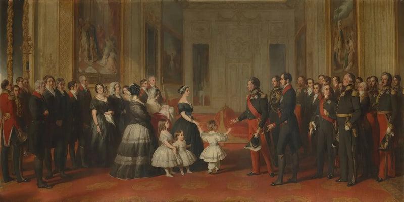 De ontvangst van Louis-Philippe, koning der Fransen, in Windsor Castle, op 8 oktober 1844 - Franz Xaver Winterhalter

Source:
La réception de Louis-Philippe, roi des Français, au château de Windsor, le 8 octobre 1844 - Franz Xaver Winterhalter