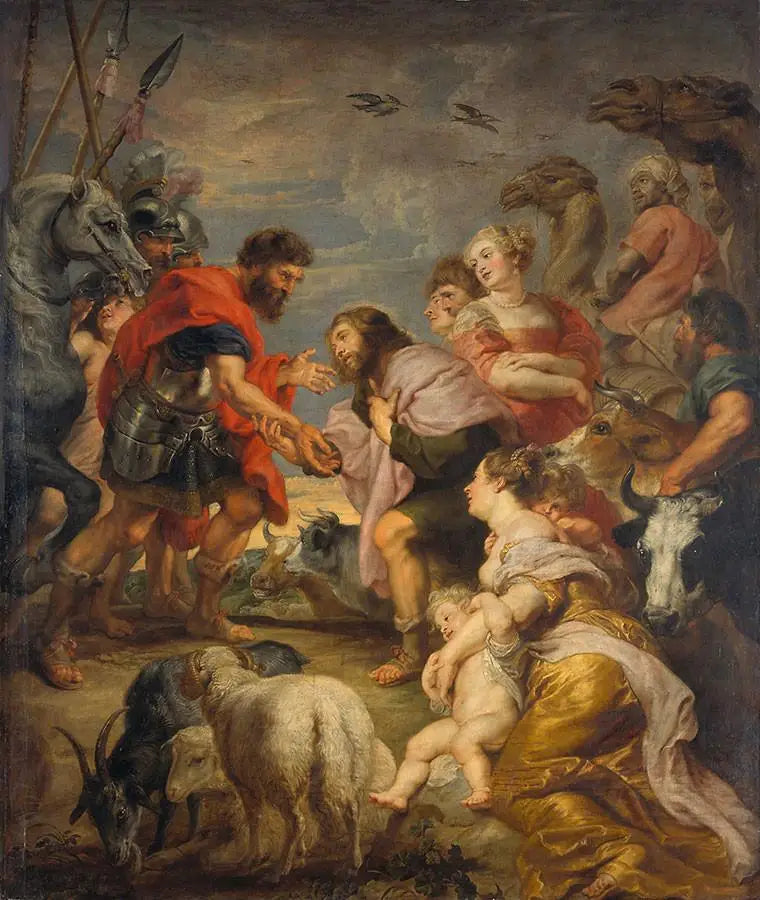 De Verzoening van Esau en Jakob - Peter Paul Rubens