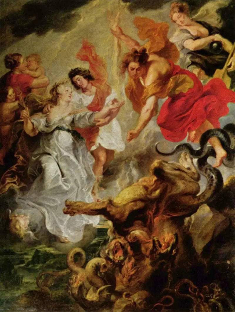 De verzoening van de koningin en haar zoon na de dood van de commandant op 15 december 1621 - Peter Paul Rubens
