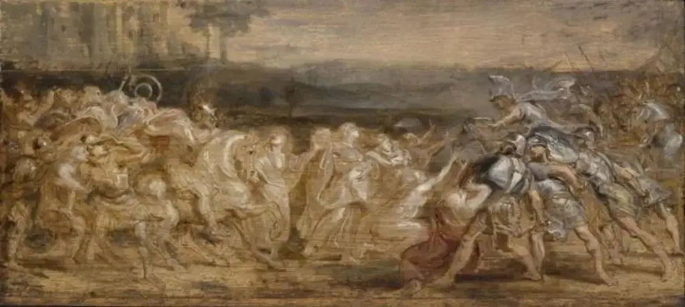 La réconciliation des Romains et des Sabins - Peter Paul Rubens image 1 reproduction de peinture à l’huile