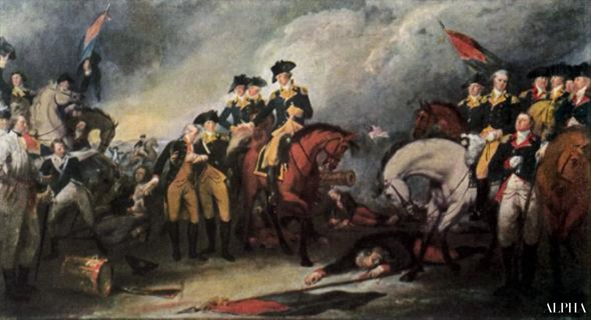 De overgave van de Hessische troepen bij de Slag om Trenton - John Trumbull - Reproducties van hoogwaardige schilderijen en kunstwerken