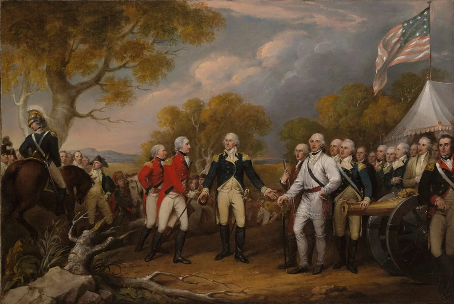 De overgave van generaal Burgoyne bij Saratoga, op 16 oktober 1777 - John Trumbull

Source:
La reddition du général Burgoyne à Saratoga, le 16 octobre 1777 - John Trumbull