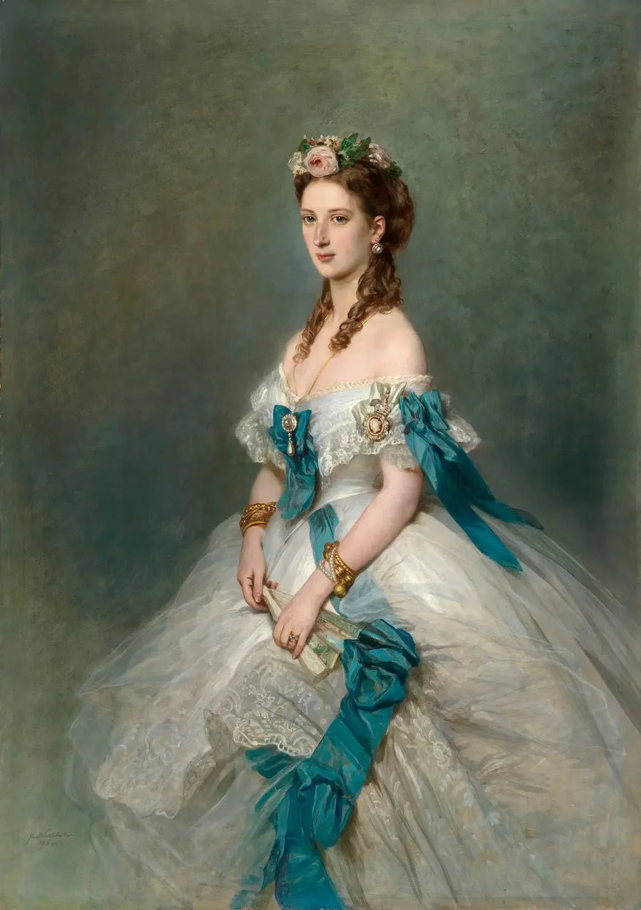De koningin Alexandra (1844-1925) toen ze prinses van Wales was - Franz Xaver Winterhalter

Source:
La reine Alexandra (1844-1925) lorsqu'elle était princesse de Galles - Franz Xaver Winterhalter