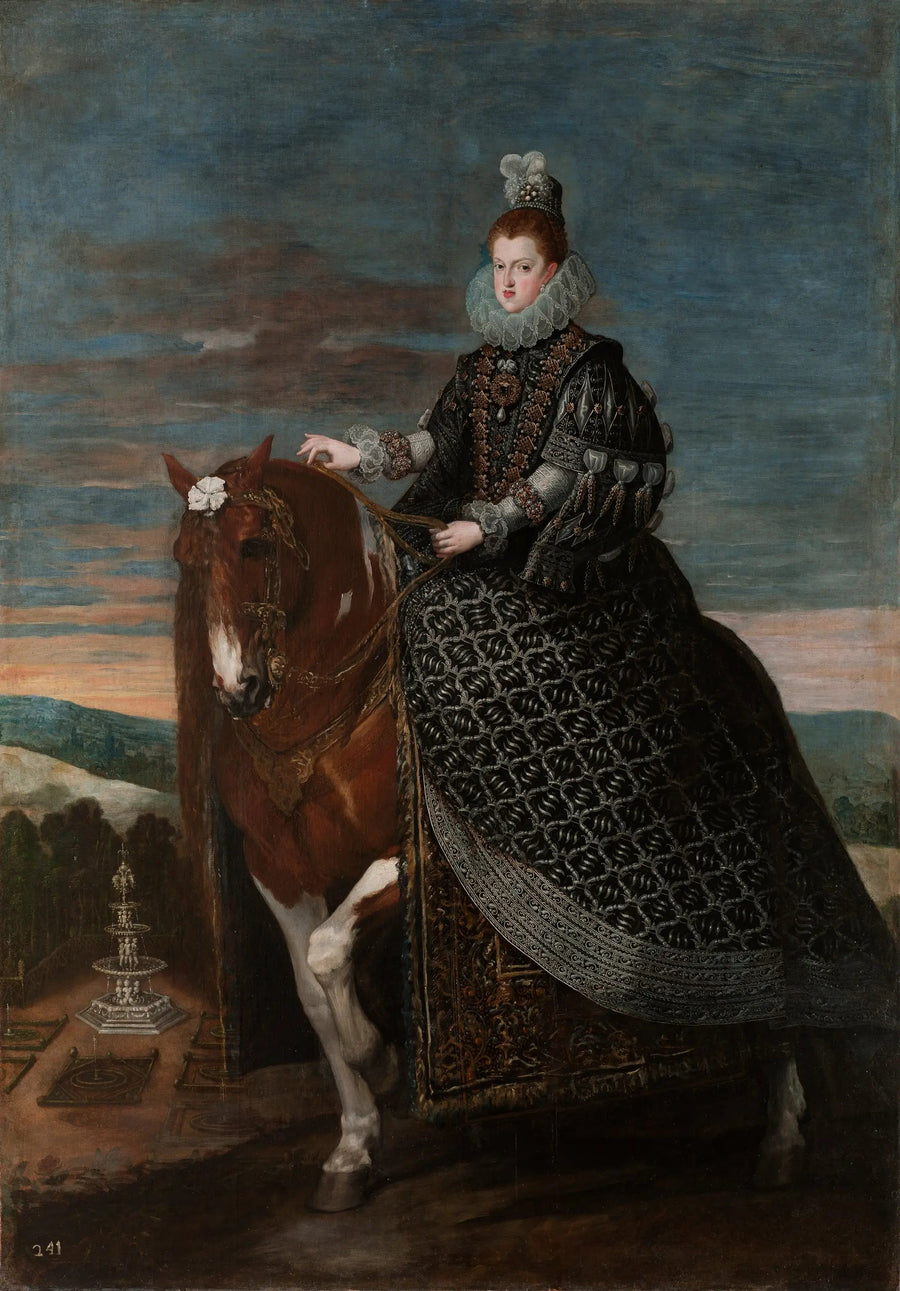 De Koningin Margaretha van Oostenrijk te paard - Diego Velázquez