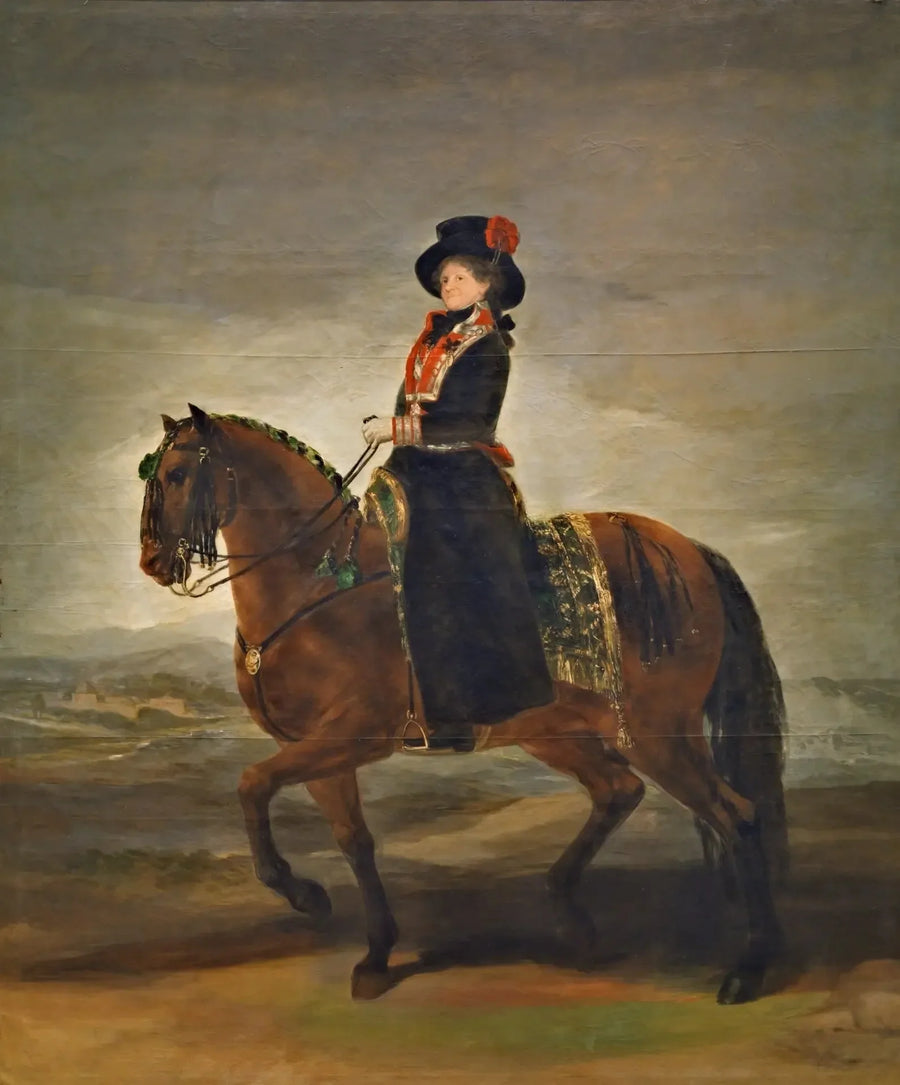 Koningin María Luisa te paard - Francisco de Goya