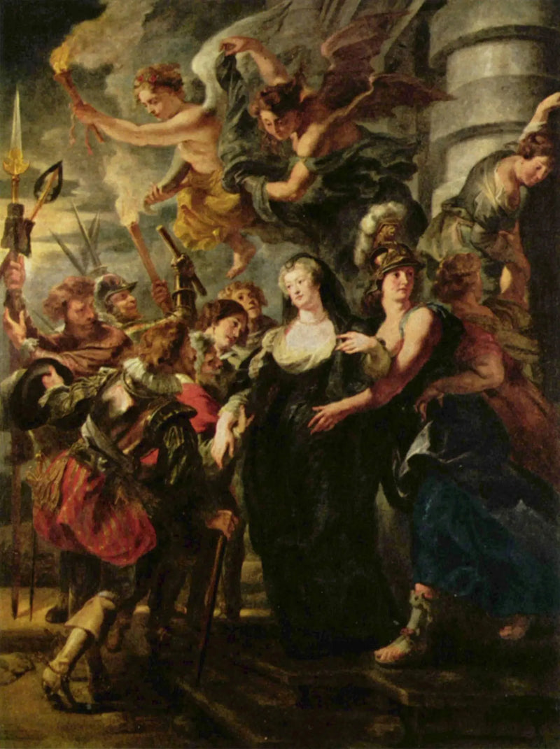 De koningin vlucht uit het kasteel van Blois in de nacht van 21 op 22 februari 1619 - Peter Paul Rubens