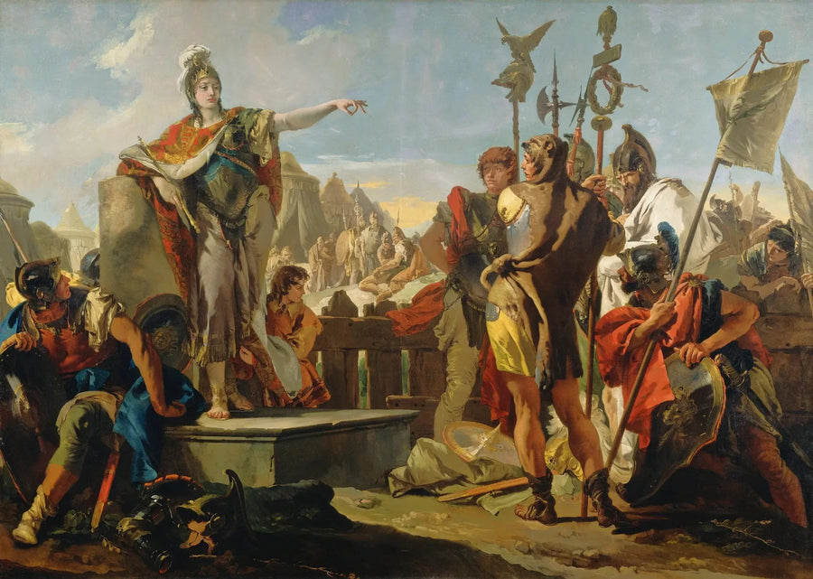 De koningin Zenobia houdt een toespraak tot haar soldaten - Giovanni Battista Tiepolo