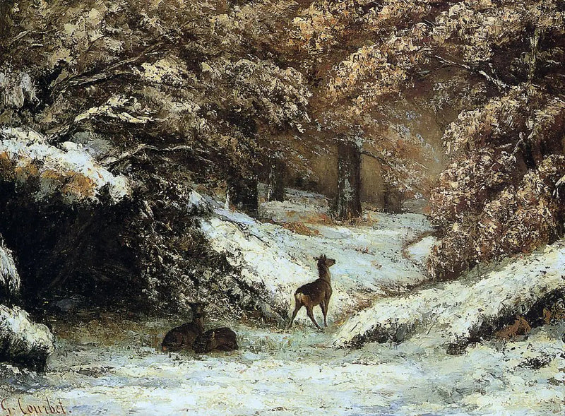 De Herinnering aan de herten in de winter - Gustave Courbet