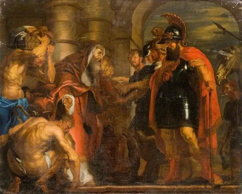 De ontmoeting van Abraham en Melchisédek - Peter Paul Rubens