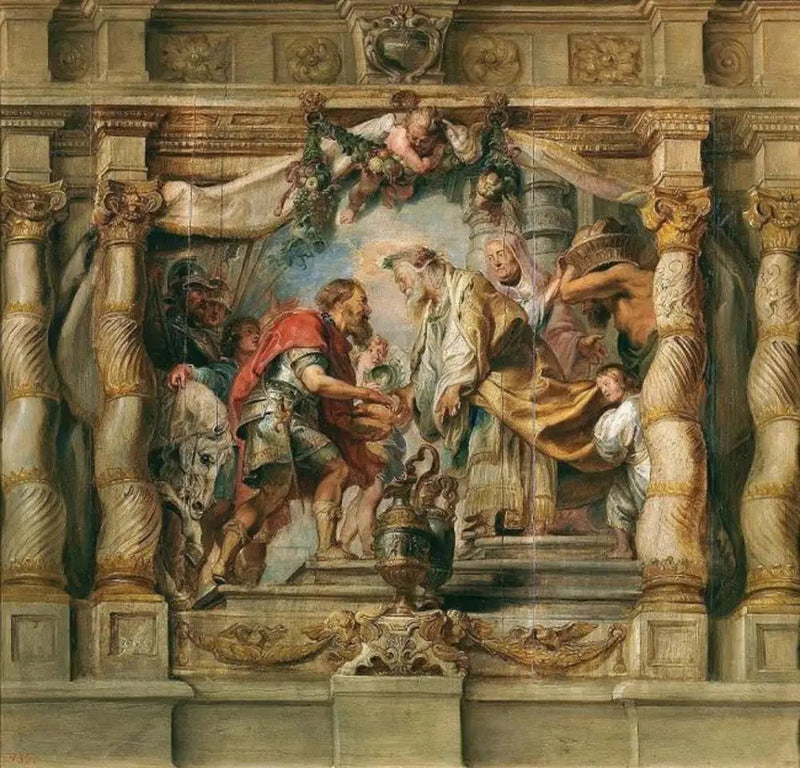 De ontmoeting van Abraham en Melchisedek - Peter Paul Rubens