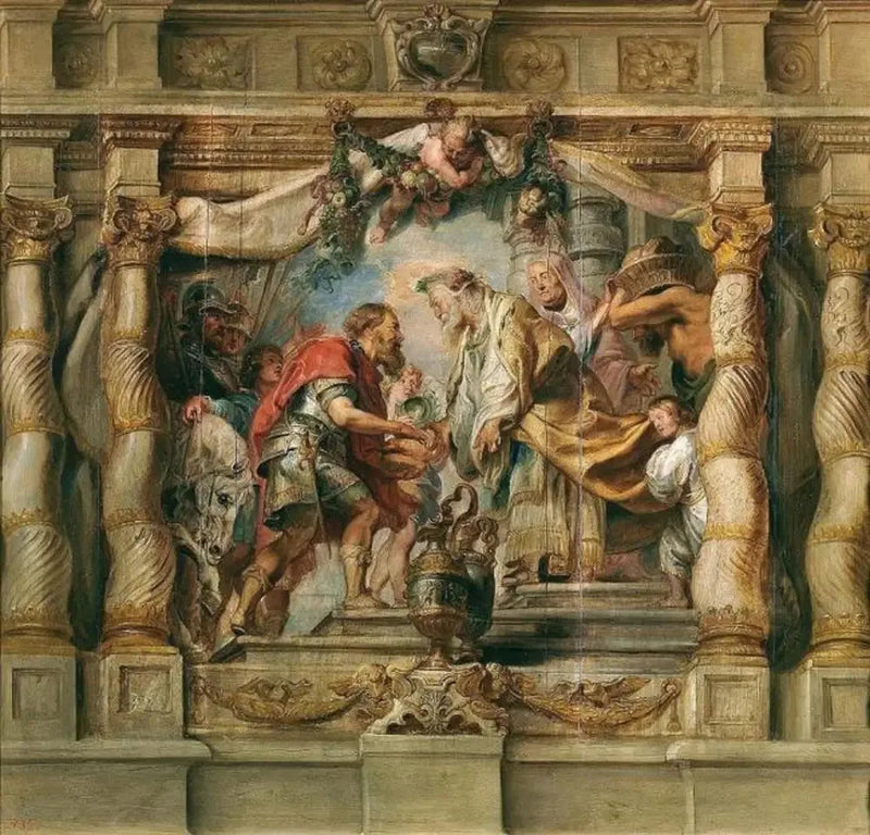 De ontmoeting van Abraham en Melchisedek - Peter Paul Rubens