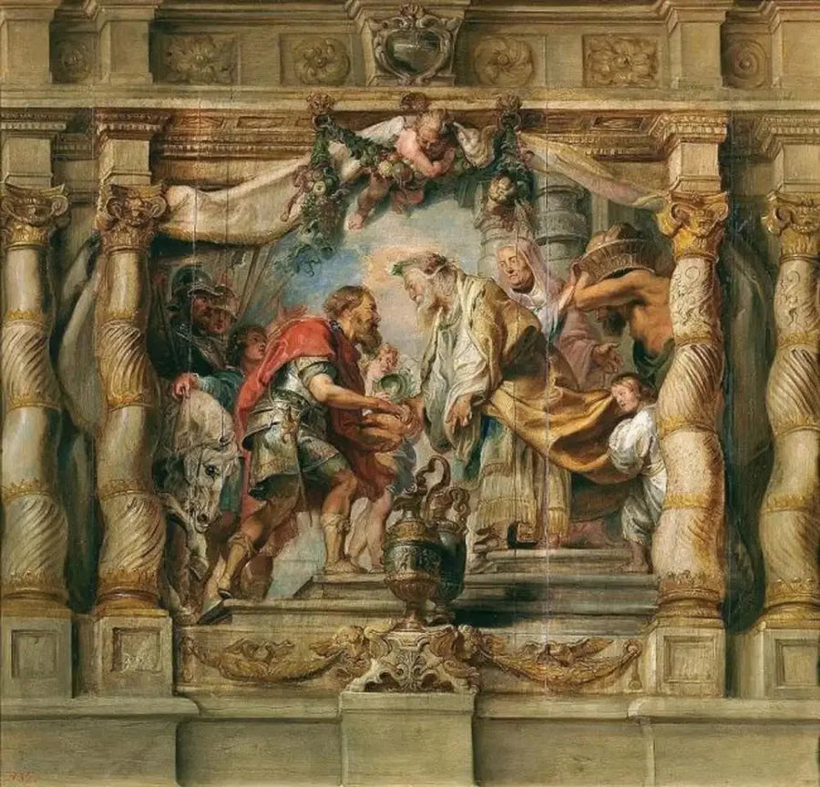 De ontmoeting van Abraham en Melchisedek - Peter Paul Rubens