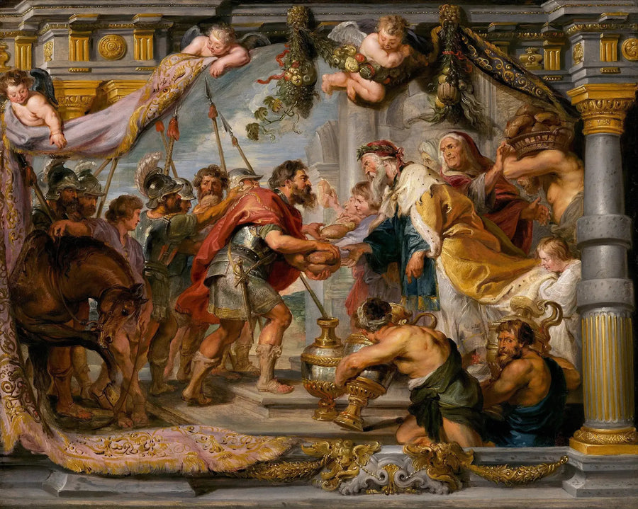 De ontmoeting van Abraham en Melchisedek - Peter Paul Rubens