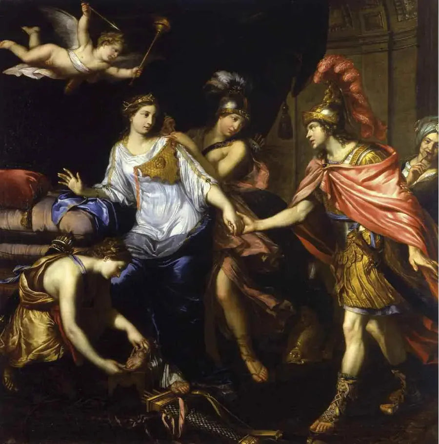 De ontmoeting van Alexander met de koningin der Amazones - Pierre Mignard