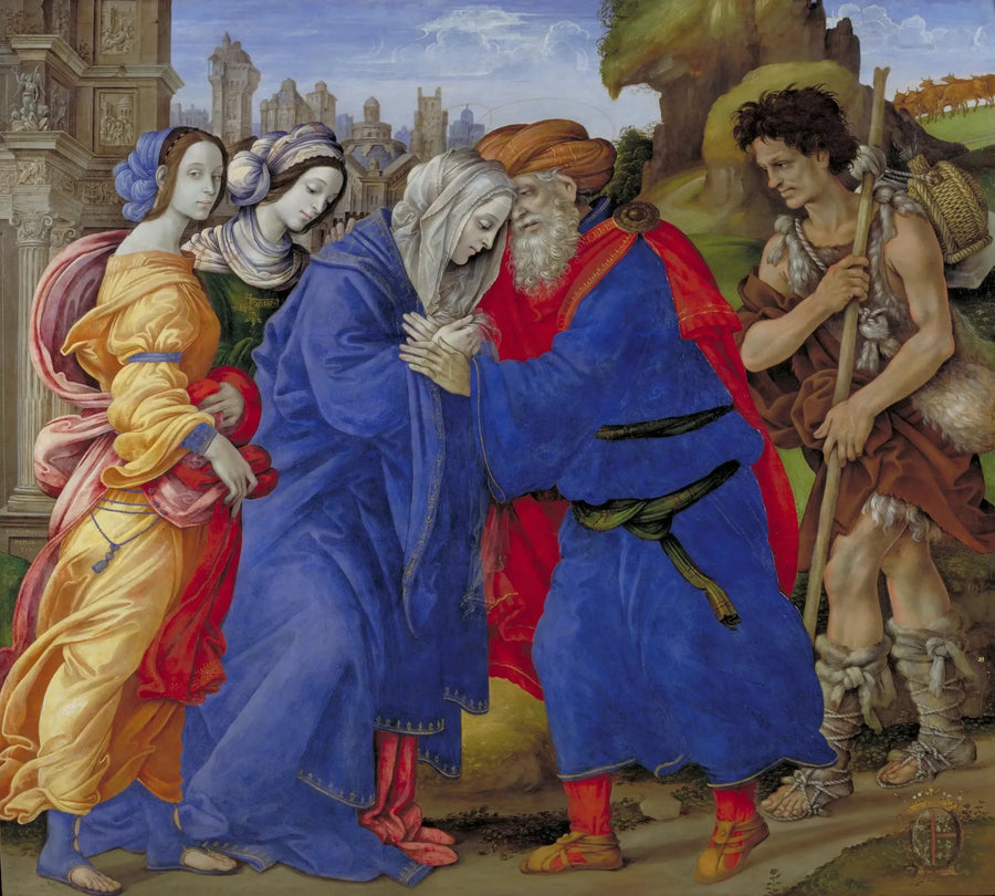 De ontmoeting van Anna en Joachim bij de Gouden Poort - Filippino Lippi