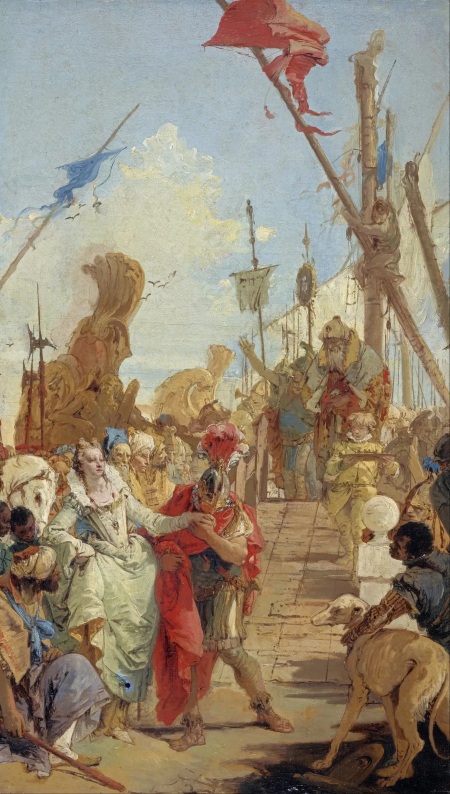 De ontmoeting van Antoine en Cleopatra - Giovanni Battista Tiepolo