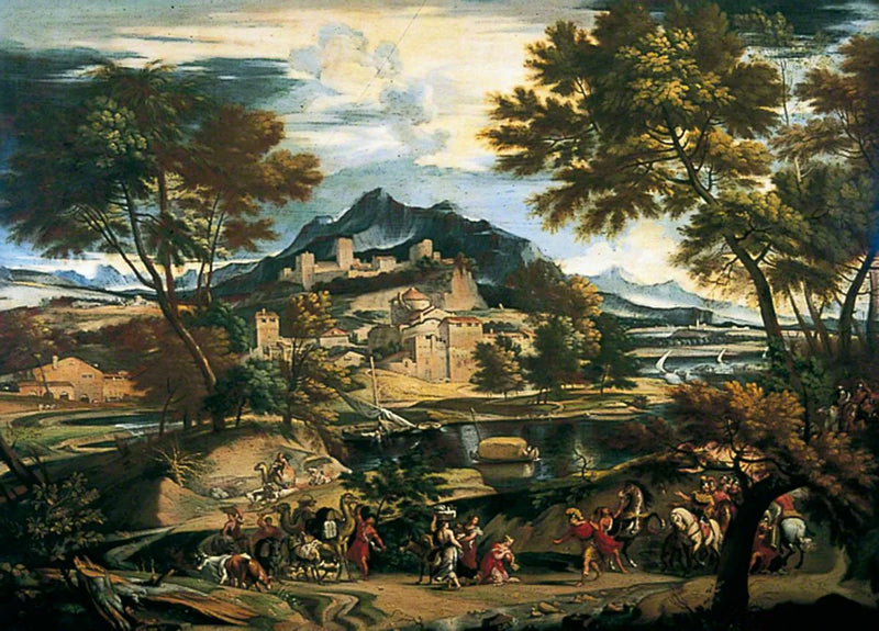 De ontmoeting van David en Abigail - Domenichino