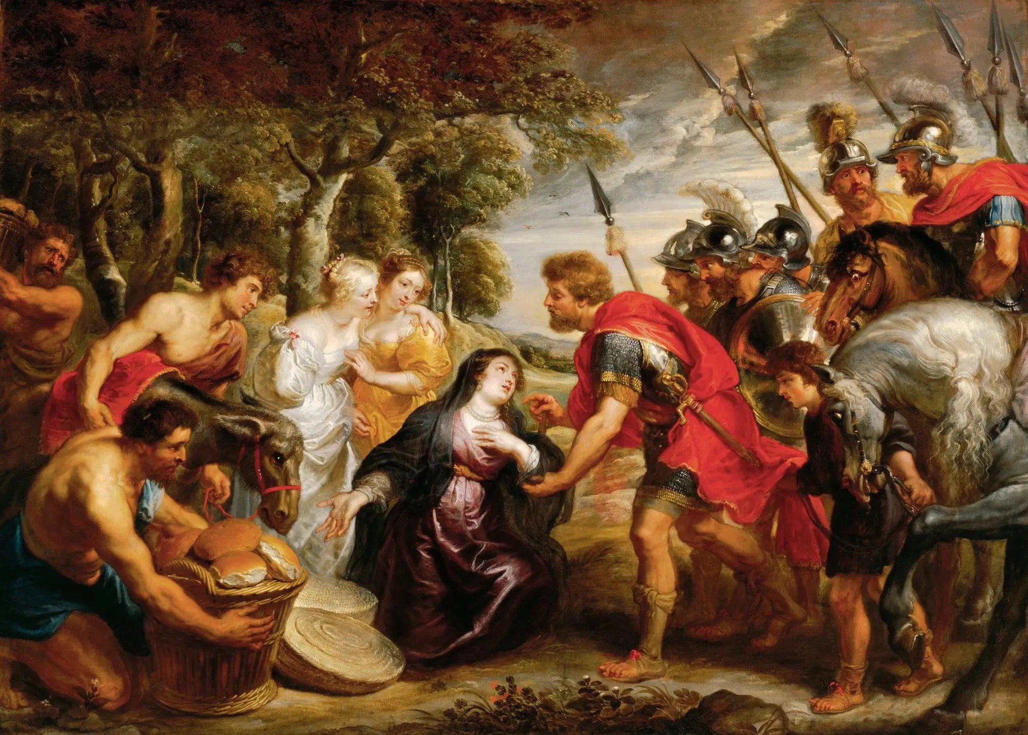 La rencontre de David et Abigaïl - Peter Paul Rubens image 1 copie peinte à la main à l’huile