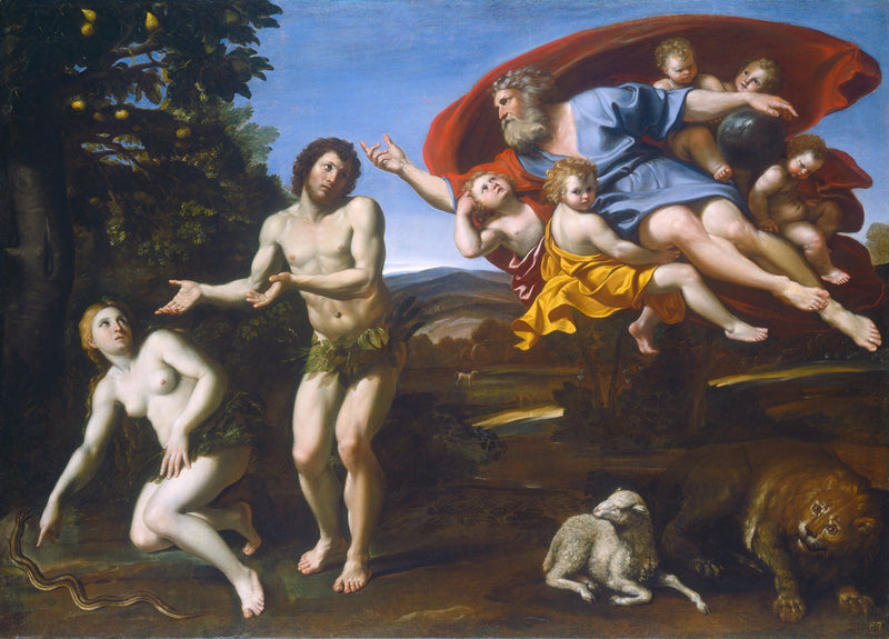 De berisping van Adam en Eva - Domenichino