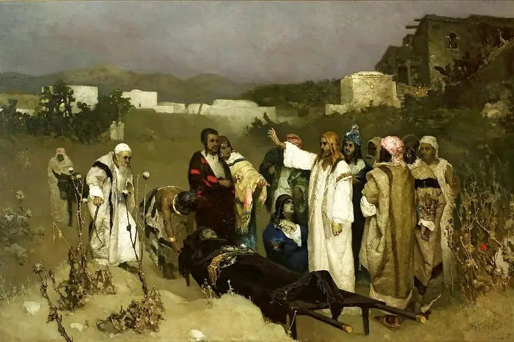 De opstanding van de zoon van de weduwe van Naïn. - Wilhelm Kotarbiński
