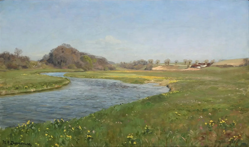 De rivier Suså nabij Herlufsholm. - H. A. Brendekilde

Source:
La rivière Suså près de Herlufsholm. - H. A. Brendekilde