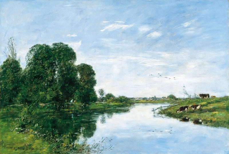 De rivier Touques bij Saint-Arnoult - Eugène Boudin