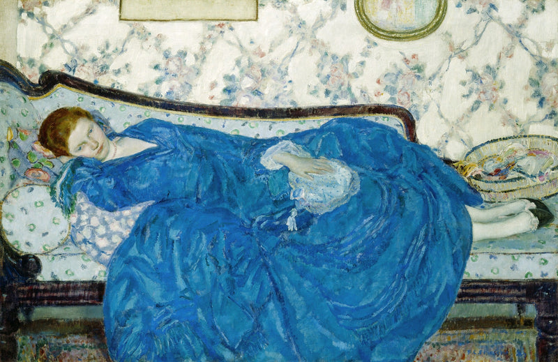 De blauwe jurk - Frederick Carl Frieseke