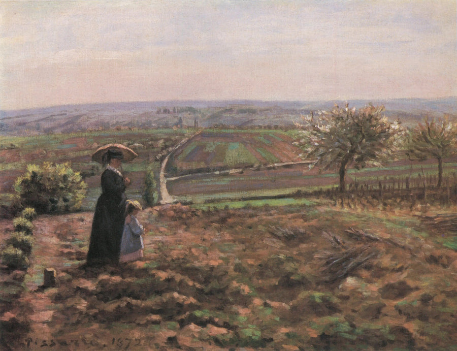 De Route van Rouen, de hoogten van de Hautil, Pontoise - Camille Pissarro