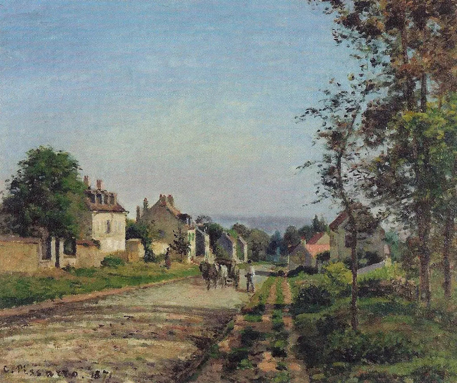 De weg naar Versailles, Louveciennes, winterzon en sneeuw - Camille Pissarro