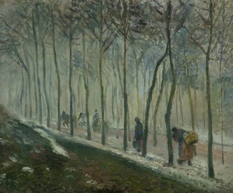 De weg, sneeuweffect - Camille Pissarro