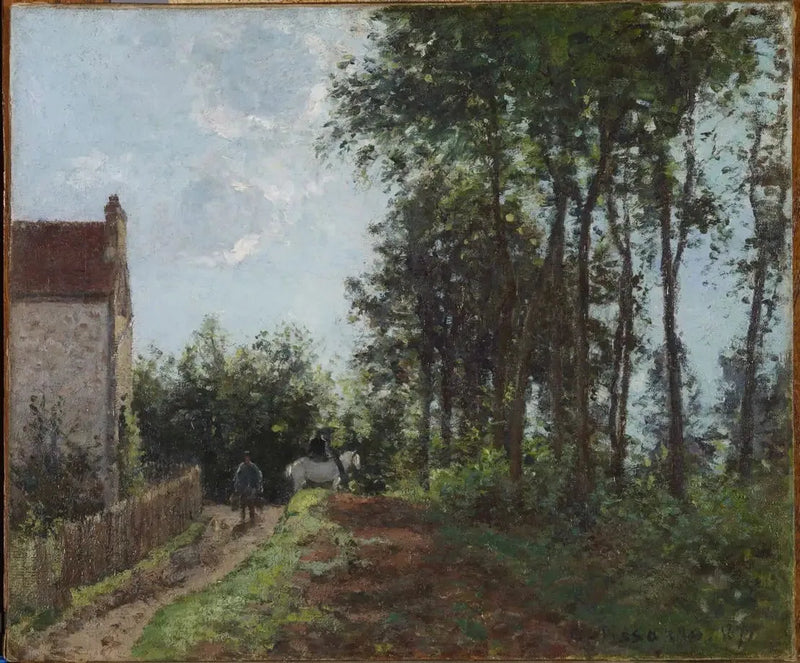 De weg nabij de boerderij - Camille Pissarro
