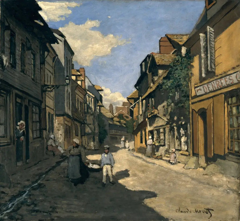 De straat van de Bavolle in Honfleur - Claude Monet