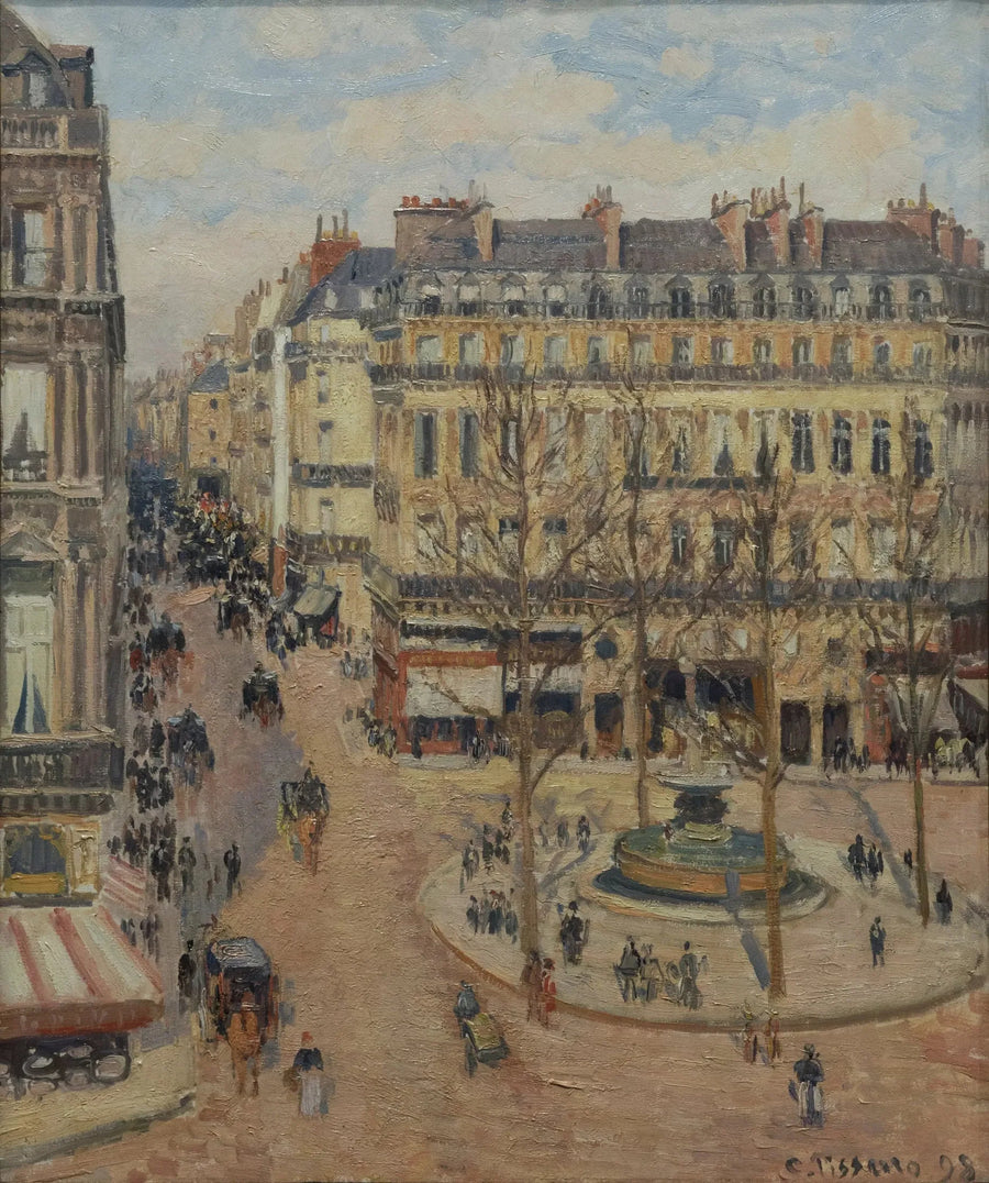 De rue Saint-Honoré, ochtend, zonneschijn effect - Camille Pissarro
