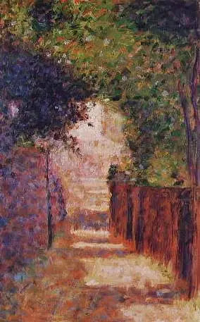 De straat Saint-Vincent, Parijs, in de lente - Georges Seurat