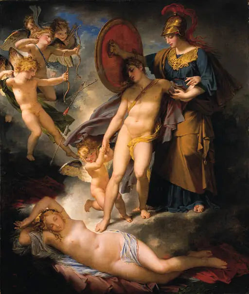 De Wijsheid die de Adolescentie beschermt tegen de kenmerken van de Liefde - Charles Meynier

Source:
La Sagesse préservant l'Adolescence des traits de l'Amour - Charles Meynier