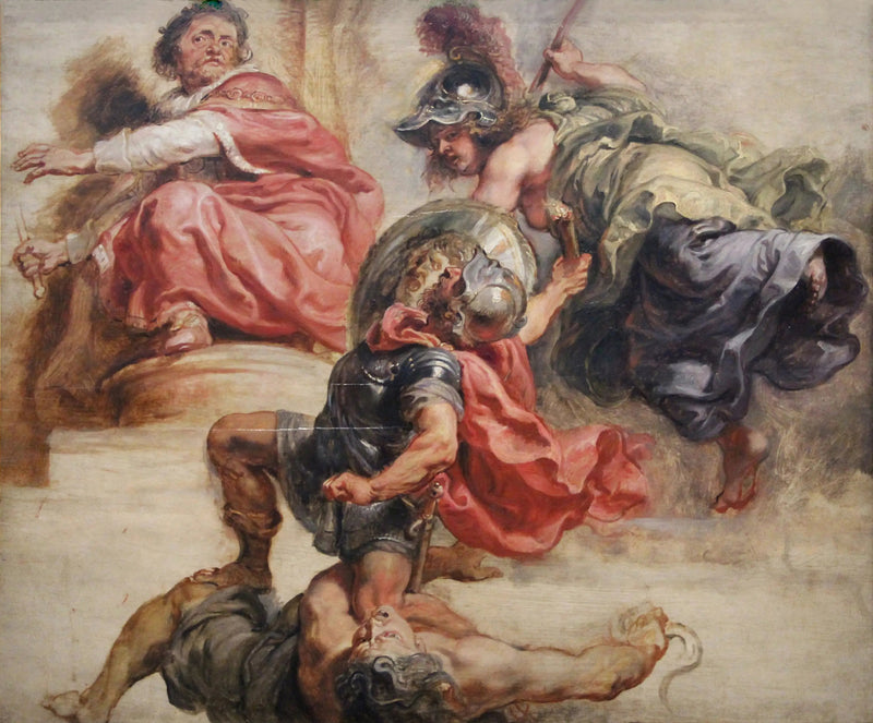 De overwinning van de wijsheid op oorlog en discord onder het bewind van Jacob I van Engeland - Peter Paul Rubens