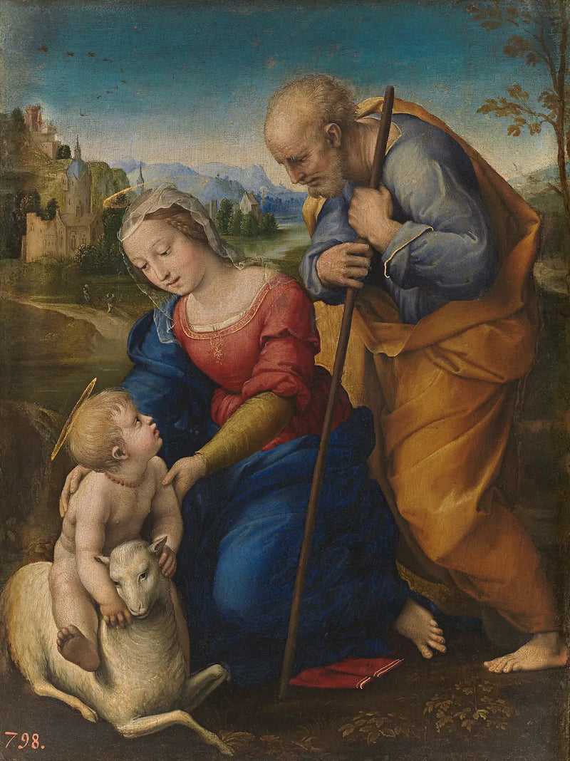 De Heilige Familie met het lam - Raphael Sanzio