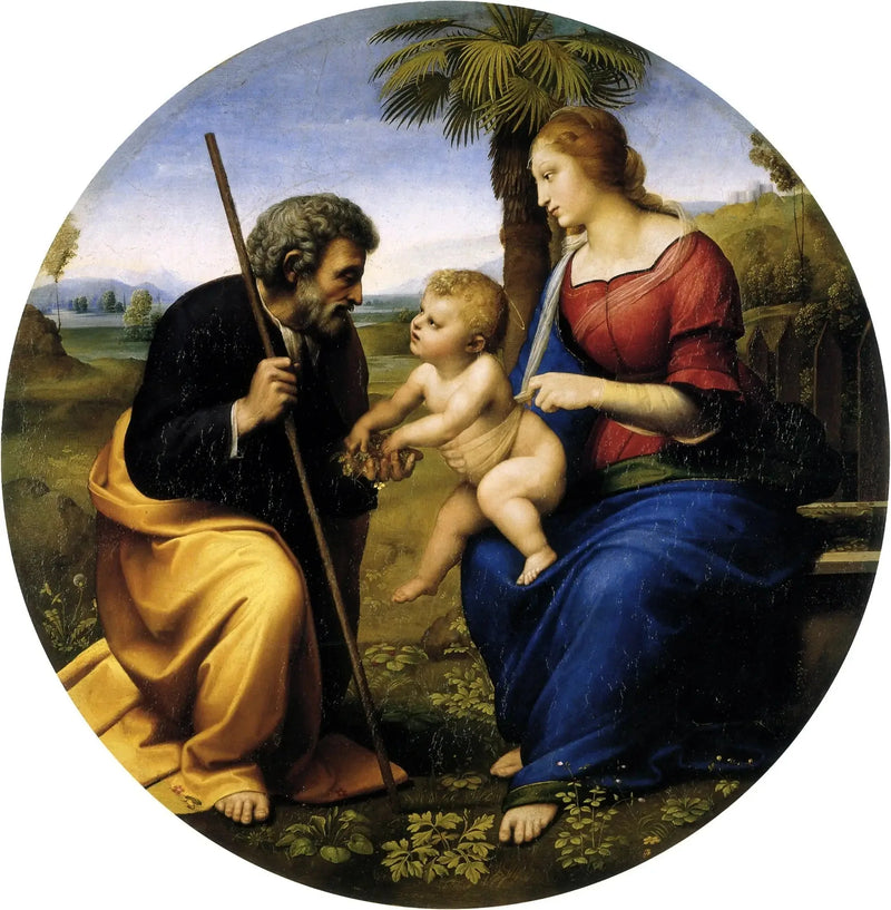 De Heilige Familie bij de palmboom - Raphael Sanzio