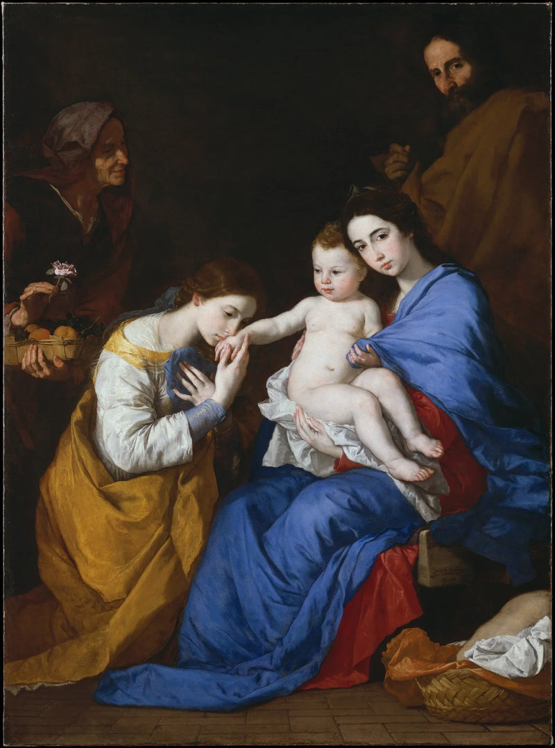 De Heilige Familie met Sint Anna en Sint Catharina van Alexandrië - Jusepe de Ribera