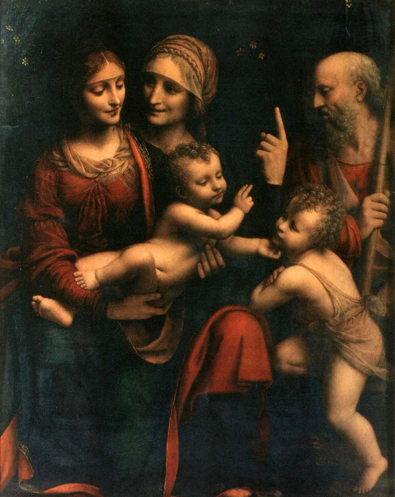 De Heilige Familie met Sint Anna en Sint Johannes de Doper - Bernardino Luini