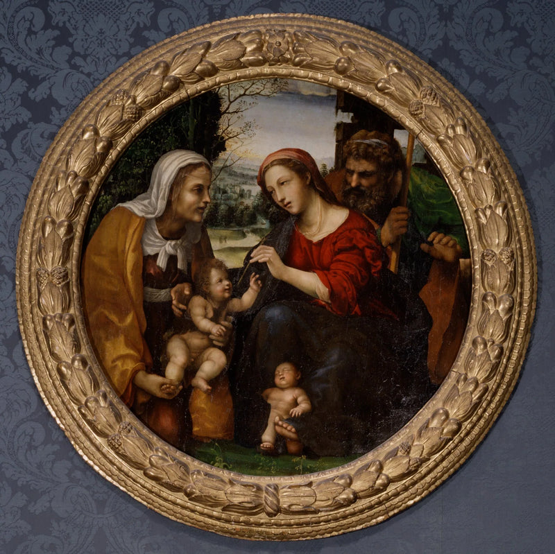 De Heilige Familie met heilige Elisabeth en de kleine heilige Johannes de Doper - Il Sodoma (Giovanni Antonio Bazzi)