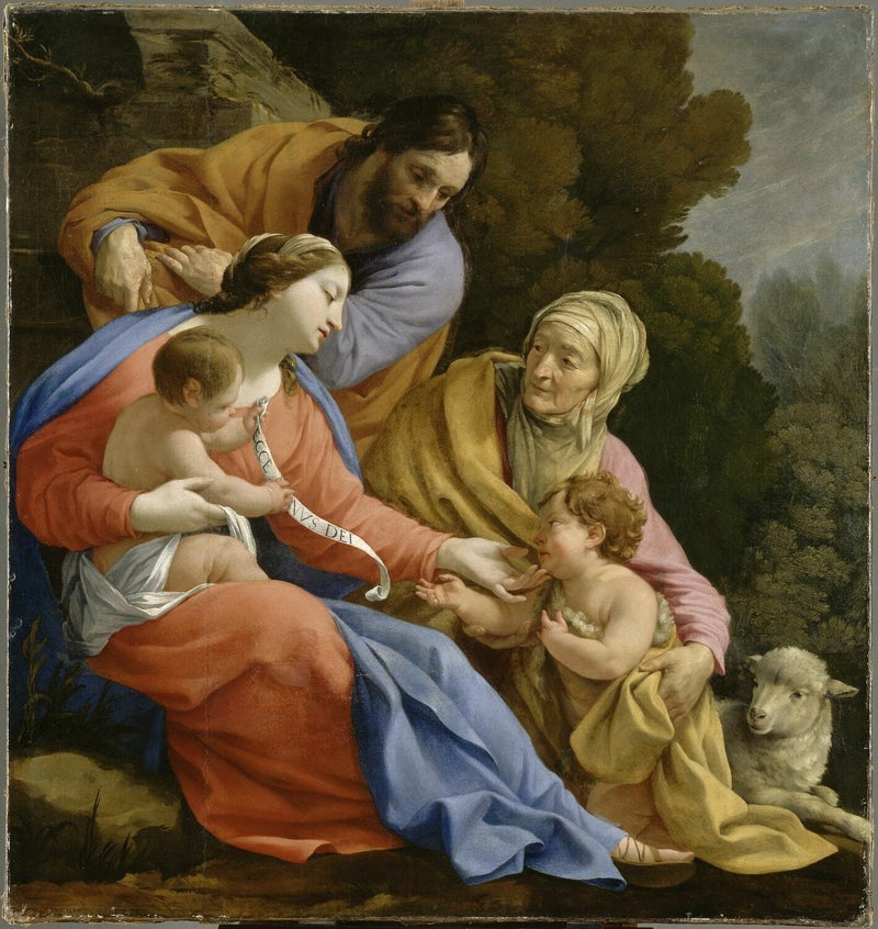 De Heilige Familie met heilige Elisabeth en het kleine heilige Johannes - Simon Vouet