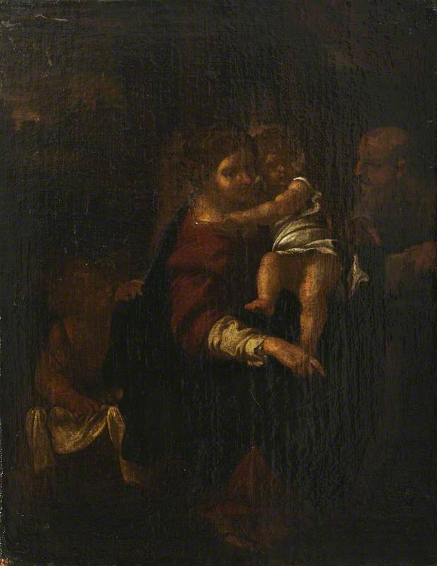 De Heilige Familie met het heilige kind Johannes - Annibale Carracci