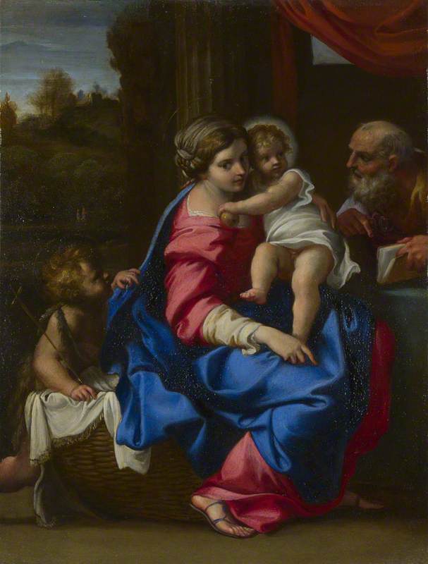 De Heilige Familie met het heilige kind Johannes de Doper - Annibale Carracci
